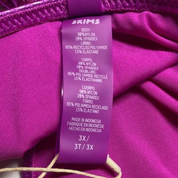 SKIMS Metallic Swim Skimpy Tie Bikini Bottom Dragon Fruit NWT Size 3X - Picture 8 of 10